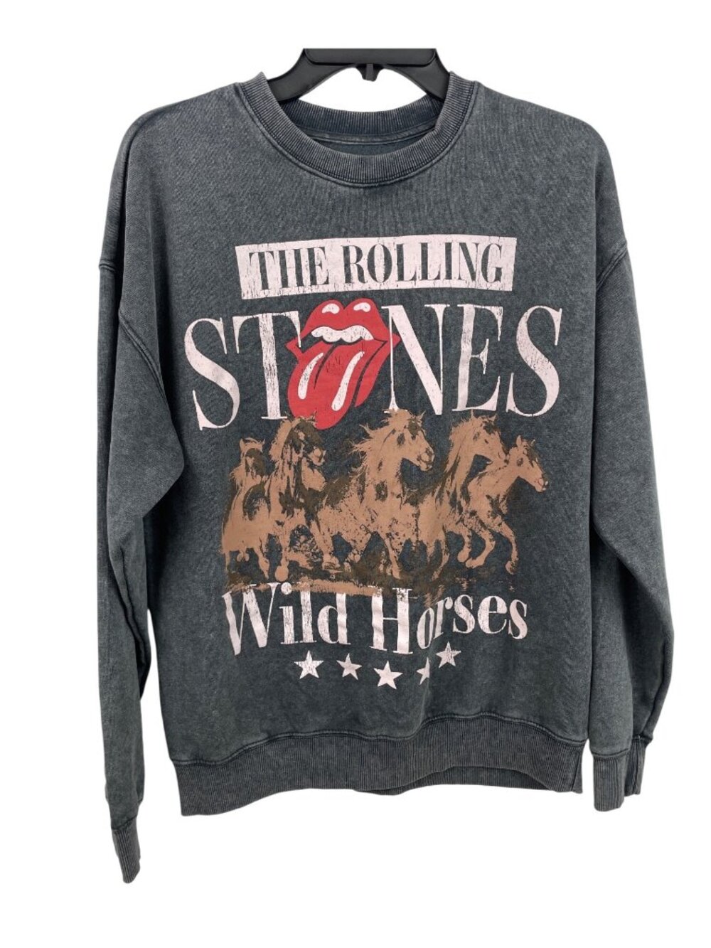 The Rolling Stones Wild Horses Graphic Sweatshirt XXS Gray Cotton Blend